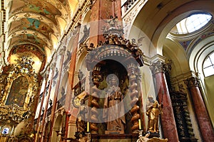 The Basilica of St. James (Czech: Kostel svatÃÂ©ho Jakuba VÃâºtÃÂ¡ÃÂ­ho) in the Old Town of Prague, Czech Republic.
